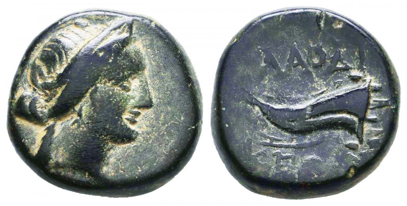 PHRYGIA, Laodikeia. After 133 BC. Æ. Head of Aphrodite or Laodice right, wearing...