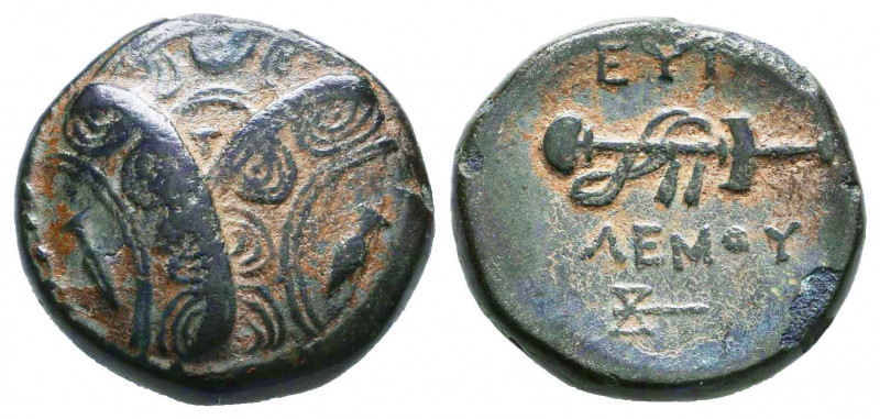 CARIA. Mylasa. Eupolemos (Strategos, 315-311 BC). Ae.
Obv: Three overlapping shi...