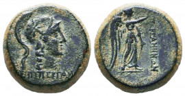 MYSIA. Pergamon. Ae (Circa 2nd-1st centuries BC). Diodoros, magistrate. Obv: ΔΙΟΔΩΡΟΥ. Helmeted head of Athena right. Rev: ΠΕΡΓΑΜΗΝΩΝ. Nike standing r...