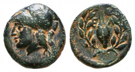 Aeolis. Elaia 400 BC. Bronze Æ 

Condition: Very Fine

Weight: 1,3 gr
Diameter: 11,6 mm