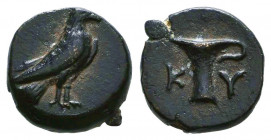Aeolis. Kyme . 320-250 BC. Ae

Condition: Very Fine

Weight: 1,4 gr
Diameter: 12,1 mm