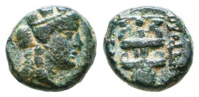 Greek Coins, Ae.

Condition: Very Fine

Weight: 1,2 gr
Diameter: 10,1 mm