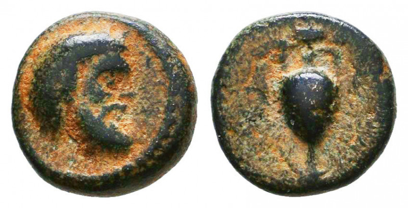 CILICIA, Nagidos. Circa 360-333 BC. Ae. Bearded head of Pan right / Amphora. SNG...