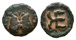Troas, Kebren, c. 420-412 BC. Æ. Confronted ram’s heads. R/ KE monogram. SNG München 283; SNG Copenhagen 260. 

Condition: Very Fine

Weight: 0,7 gr
D...