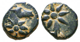 PONTOS. Uncertain. Time of Mithradates VI, circa 130-100 BC. AE.

Condition: Very Fine

Weight: 1,7 gr
Diameter: 11,5 mm