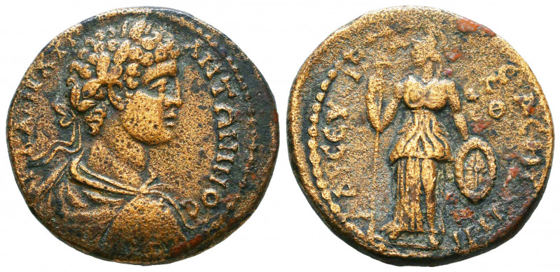 PONTUS, Amasia. Caracalla. AD 198-217. Æ . Dated CY 208 (AD 206/7). Laureate, dr...