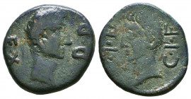 Paphlagonia Province: Bithynia-Pontus. Tiberius, 14-37. AE 
Obverse: C I F AN L; bare head of Tiberius?, l.
Reverse: EX D D; bare head of Augustus?, r...