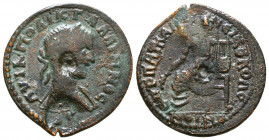 IONIA. Kolophon. Gallienus (253-268). Ae.
Obv: AYT K ΠO ΛIK ΓAΛΛIHNOC.
Laureate, draped and cuirassed bust right; c/m within circular incuse.
Rev: ...