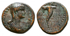 LYDIA, Philadelphia. Agrippina Jr., mother of Nero. Augusta, 50-59 AD. Æ

Condition: Very Fine

Weight: 2,2 gr
Diameter: 13,7 mm