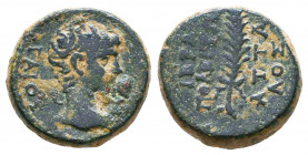 Gaius, called Caligula, as Caesar (Augustus, 27 BC - AD 14), Bronze, Asia: Hierapolis, c. 5 BC AE. ΓAIOΣ, bare head r., Rv. [IEP]AΠO / [ΛE]ITΩN / [ΔIΦ...
