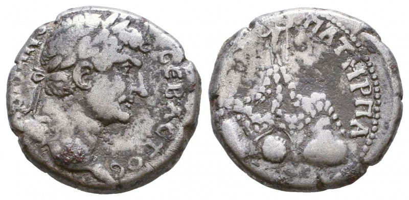 Hadrian AR Didrachm of Caesarea, Cappadocia. AD 119-121. AYT KAIC TPAIAN AΔPIANO...