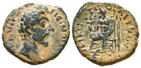 Marcus Aurelius (161-180 AD). AE

Condition: Very Fine

Weight: 8,1 gr
Diameter: 24,5 mm
