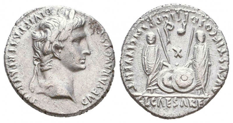 Augustus (27 BC-AD 14). AR denarius. Lugdunum, 2 BC-AD 14. CAESAR AVGVSTVS DIVI ...