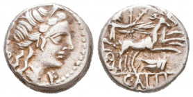 C. Vibius C.f. Pansa
C. Vibius C.f. Pansa, Denarius,Rome, 90 BC, AR,  Laureate head of Apollo r.; behind, [PANSA]; before, control letter, Rv. Minerv...