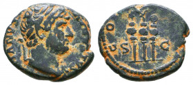 Hadrianus. AD 117-138. Æ Quadrans.

Condition: Very Fine

Weight: 3,4 gr
Diameter: 17,7 mm