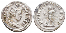 Philip II as Caesar. Antoninianus; Philip II as Caesar; 245-247 AD

Condition: Very Fine

Weight: 3,3 gr
Diameter: 21,7 mm