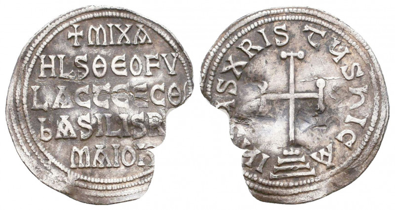 Michael I with Theophylactus AR Miliaresion. Constantinople, 811-813. Cross pote...