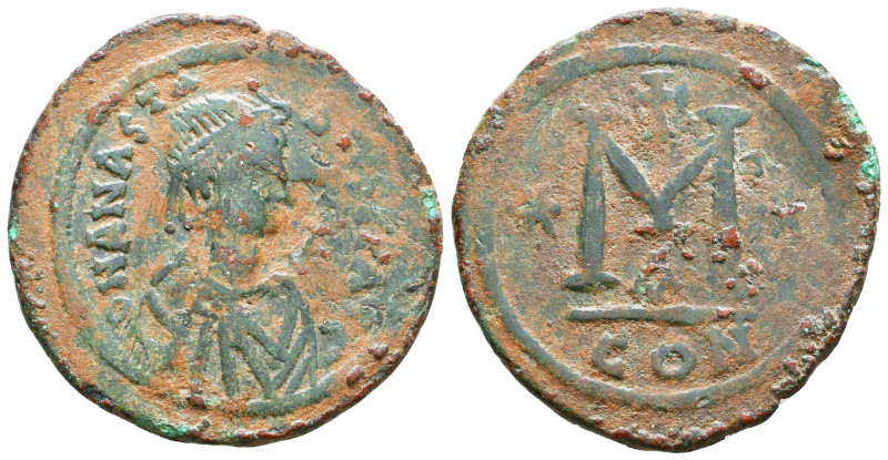 ANASTASIUS I. 491-518 AD. Æ Follis

Condition: Very Fine

Weight: 18,2 gr
Diamet...