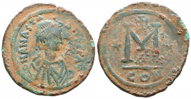 ANASTASIUS I. 491-518 AD. Æ Follis

Condition: Very Fine

Weight: 18,2 gr
Diameter: 37 mm