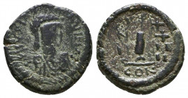 Justinian I. 527-565. AE 

Condition: Very Fine

Weight: 3,6 gr
Diameter: 17 mm