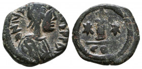 Justinian I. 527-565. AE 

Condition: Very Fine

Weight: 4,8 gr
Diameter: 18,9 mm