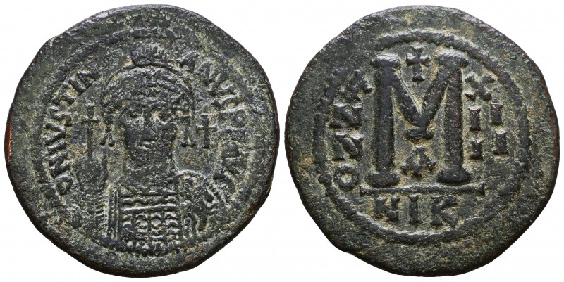 Justinian I. 527-565. AE 

Condition: Very Fine

Weight: 21,4 gr
Diameter: 41,4 ...