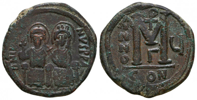 Justin II, with Sophia. 565-578. Æ Follis 

Condition: Very Fine

Weight: 16,1 g...