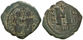 Justin II, with Sophia. 565-578. Æ Follis 

Condition: Very Fine

Weight: 13,3 gr
Diameter: 35 mm