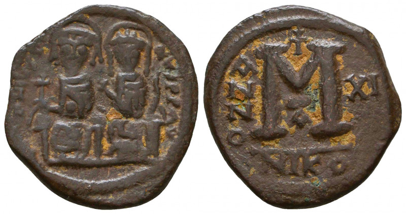 Justin II, with Sophia. 565-578. Æ Follis 

Condition: Very Fine

Weight: 8,6 gr...