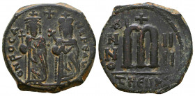 Phocas and Leontia (602-610 AD). AE 

Condition: Very Fine

Weight: 10,5 gr
Diameter: 30 mm