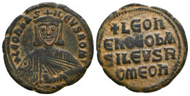 Byzantine Coins, Ae.

Condition: Very Fine

Weight: 7,1 gr
Diameter: 26,7 mm