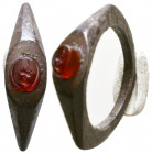 Very Beautiful Ancient Roman Silver Carnelian Seal Ring . 1st - 3rd century AD

Condition: Very Fine

Weight: 6,8 gr
Diameter: 29 mm