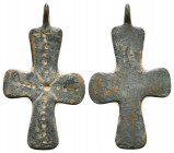 Very Beautiful Byzantine Cross Pendant, Ae Bronze, 7th - 13th century AD.

Condition: Very Fine

Weight: 5,8 gr
Diameter: 43,2 mm