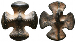 Very Beautiful Byzantine Cross Pendant, Ae Bronze, 7th - 13th century AD.

Condition: Very Fine

Weight: 8,7 gr
Diameter: 27,6 mm