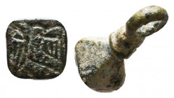 Very Beautiful BYZANTINE Stamp Seal
CIRCA 9TH-11TH CENTURY A.D.

Condition: Very Fine

Weight: 4,9 gr
Diameter: 22,8 mm