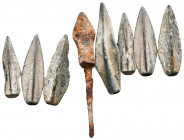 Very Nice Ancient Arrow Heads, Lot of 5
Condition: Very Fine

Weight: lot
Diameter: lot