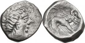 Celtic World. Cisalpine Gaul, Insubres. AR Tetrobol, mid 2nd century BC. Imitating Massalia. CCC BM II S23; Castelin, 990-2. AR. 2.45 g. 14.00 mm. Nic...