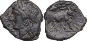 Greek Italy. Samnium, Southern Latium and Northern Campania, Compulteria. AE 19 mm. c. 265-240 BC. HN Italy 437; HGC 1 409. AE. 4.10 g. 19.00 mm. Scar...