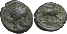 Greek Italy. Central Italy, uncertain mint. Capua or Minturnae(?). AE 20.5 mm. late 90s-early 80s BC. HN Italy 2672; SNG Cop. 342 (Capua); Cf. Stannar...