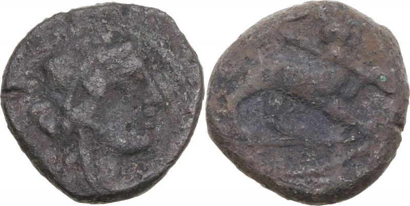 Greek Italy. Central Italy, uncertain mint. Capua or Minturnae(?). AE 19.5 mm. l...