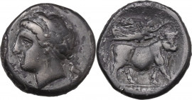 Greek Italy. Central and Southern Campania, Neapolis. AR Didrachm, c. 290-250 BC. Cf. HN Italy 586; Cf. HGC 1 454; Graziano 195. AR. 7.01 g. 21.00 mm....