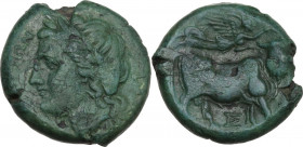 Greek Italy. Central and Southern Campania, Neapolis. AE 19.5 mm. c. 275-250 BC. HN Italy 589; HGC 1 474; SNG ANS cf. 472 and 479; Graziano cf. 401-40...