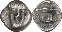 Greek Italy. Central and Southern Campania, Phistelia. AR Obol, c. 325-275 BC. HN Italy 613; HGC 1 502. AR. 0.59 g. 11.00 mm. Scarce. VF.