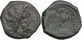 Greek Italy. Eastern Italy, Larinum. AE Quadrunx, c. 210-175 BC. HN Italy 626; Campana 5a. AE. 7.24 g. 21.00 mm. RR. Very rare. Deep olive green and t...