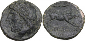 Greek Italy. Northern Apulia, Arpi. AE 21 mm. c. 325-275 BC. HN Italy 642; SNG Cop. 605. AE. 6.48 g. 21.00 mm. Choice. Dark green patina, slightly scr...