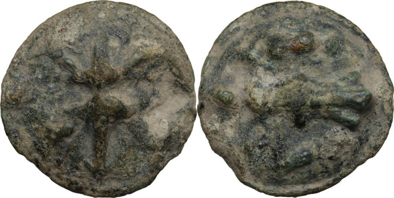 Greek Italy. Northern Apulia, Luceria. Light series. AE Cast Quadrunx, c. 217-21...