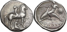 Greek Italy. Southern Apulia, Tarentum. AR Nomos, c. 340-332 BC. HN Italy 818; Vlasto 515; SNG ANS 961. AR. 7.77 g. 22.00 mm. R. A rare and interestin...