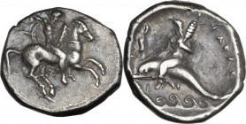 Greek Italy. Southern Apulia, Tarentum. AR Nomos, 332-302 BC. Evans period V. HN Italy 933; Vlasto 578; SNG ANS 983. AR. 7.81 g. 22.00 mm. A handsome ...