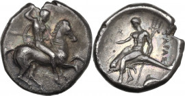 Greek Italy. Southern Apulia, Tarentum. AR Nomos, c. 332-302 BC. HN Italy 937; Vlasto 605; SNG ANS 996. AR. 7.71 g. 19.50 mm. A choice example. Lovely...