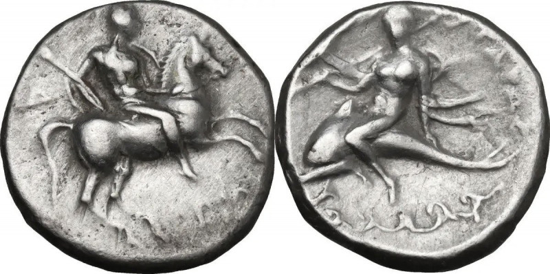 Greek Italy. Southern Apulia, Tarentum. AR Nomos, c. 272-240 BC. Apollonios and ...